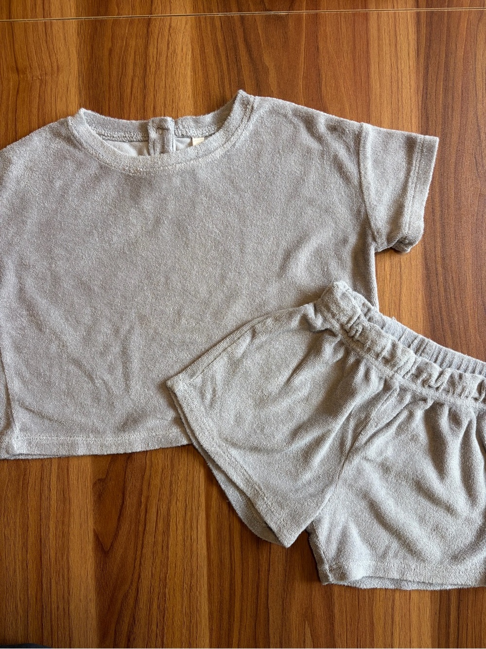 Quincy Mae 18-24M Gray Terry Cloth Set